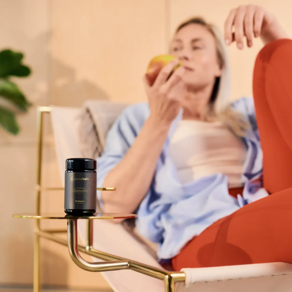 Liposomal quercetin for immune and allergy support. Fight free radicals and senescent cells.
