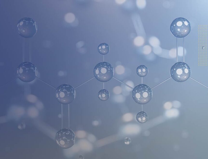 Ce este CA-AKG? O reprezentare 3D a moleculei de alfa-cetoglutarat, care evidențiază structura sa complexă și legăturile atomice.