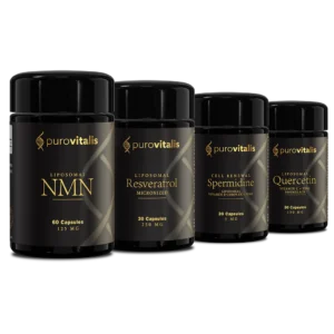 Pack « Max Longevity », 30 portions, avec du NMN liposomal, du resvératrol, de la quercétine et de la spermidine. Achète-le dès aujourd’hui