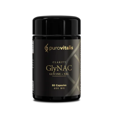GlyNAC capsules from Purovitalis, combine L-Glycine and NAC in one supplements.
