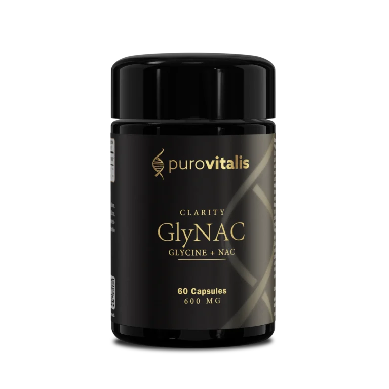 GlyNAC-kapsler fra Purovitalis kombinerer L-Glycin og NAC i ét kosttilskud.