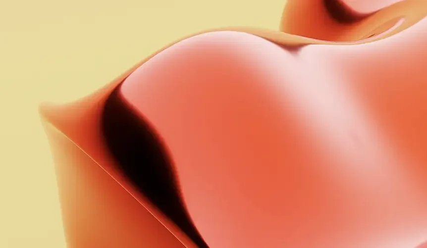 Ilustración abstracta del concepto de un hígado sano en tonos rojos.